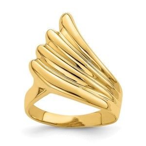14k Yellow Gold Polished Fish Tail Ring, Size 7
